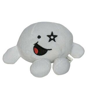 Mood Dudes White Smiley Face Rockstar Plush 7 Inch